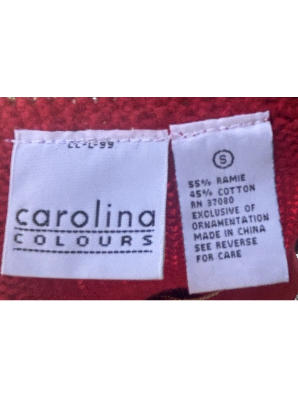 Vintage Carolina Colours Cardigan‎ Sweater Small Red Embroidered - Picture 12 of 12